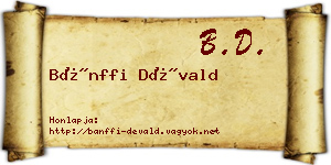 Bánffi Dévald névjegykártya